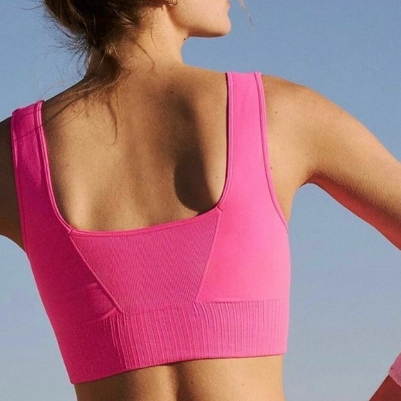 Free People Movement Karma Square Neck Bra in Hot Pink - Picture 3 of 4